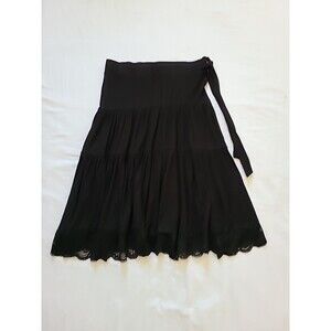 VTG Stack VOL 1 CALIFORNIA BLACK MIdI SKIRT Sz PL  Stretch